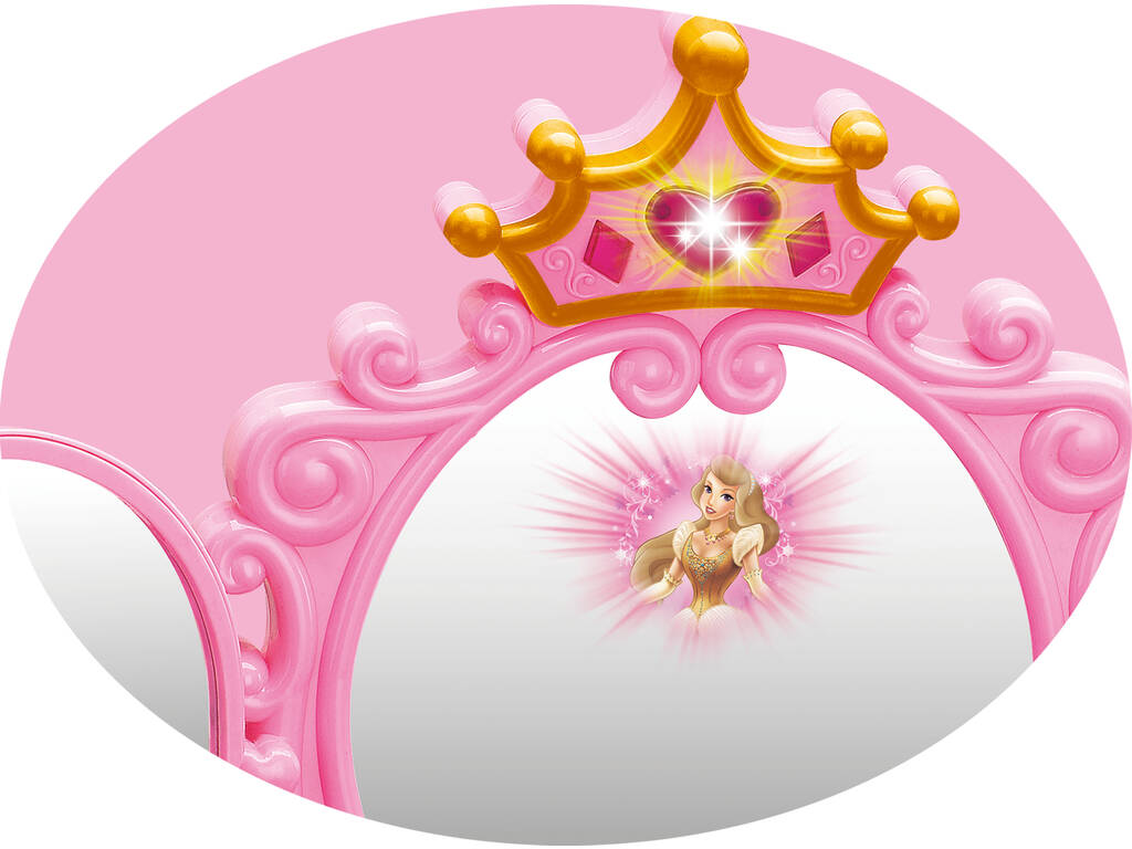 Tocador Belleza Princesa Corazones Con Accesorios y Conexión MP3 71x49x29cm