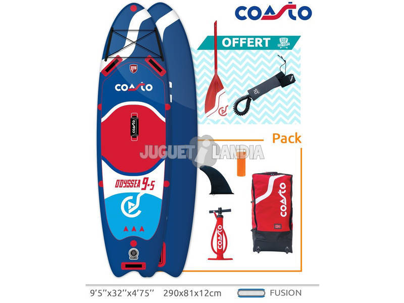 Planche Paddle Surf Gonflable Coasto Odyssea 290 x 81 cm