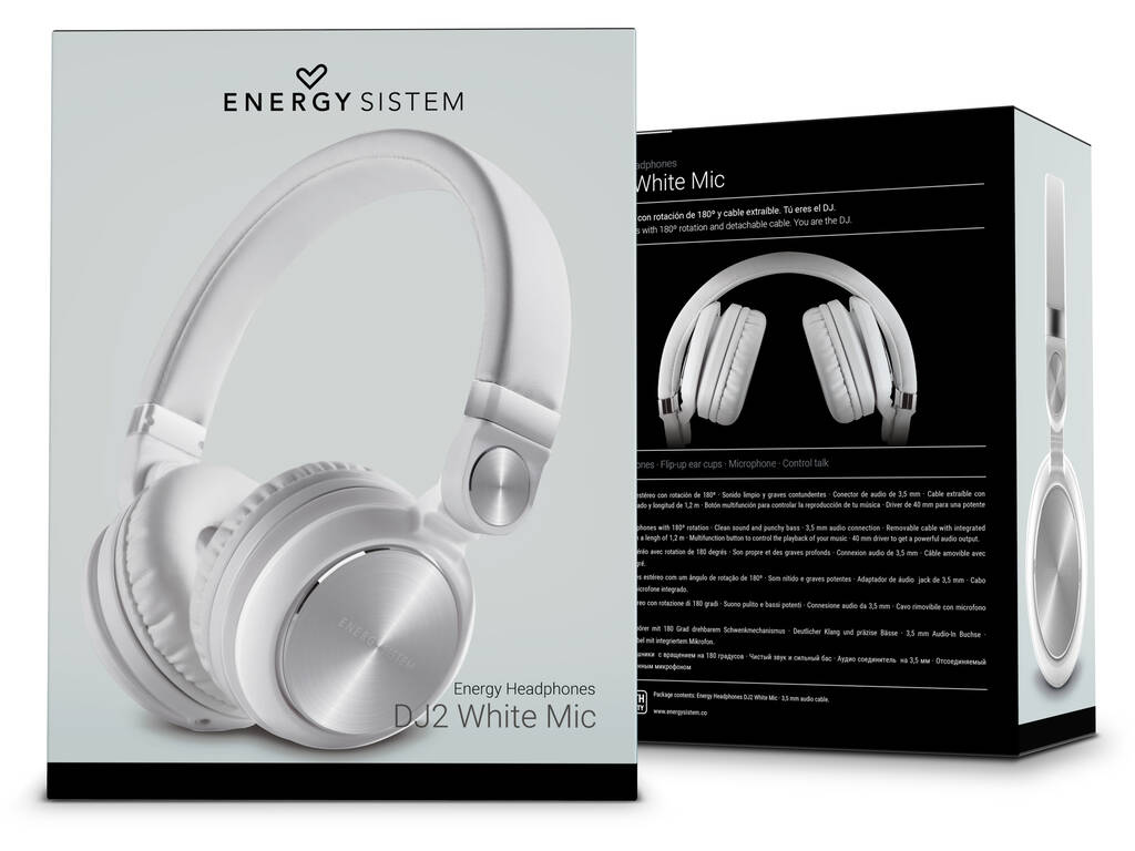 Auriculaires Energy Headphones DJ2 White Mic