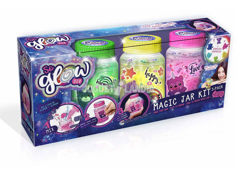 So Glow Magic Jar Crea i tuoi Barattoli della Calma Pack 3 Unità Canal Toys SGD003
