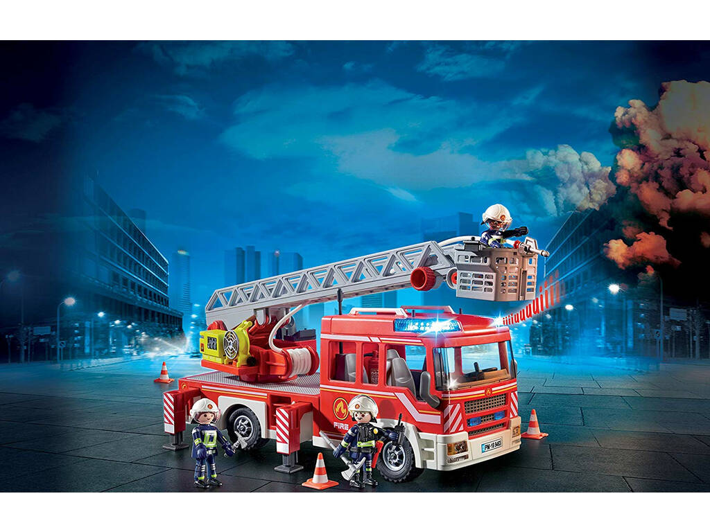 Playmobil Camion de Pompiers avec Échelle, Lumière et Son 9463