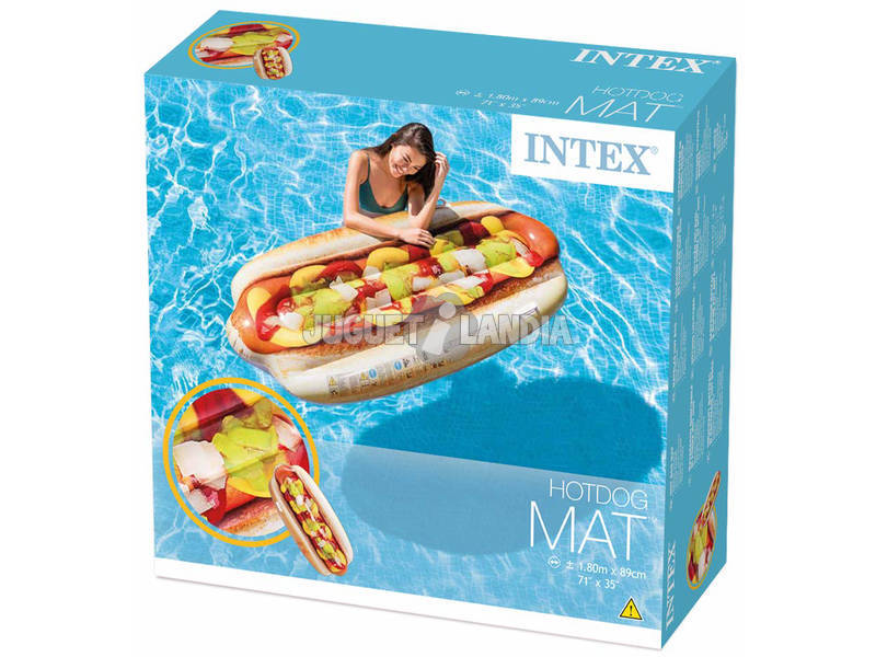 Matelas Gonflable Hot-Dog Réaliste 180 x 89 cm. Intex 58771
