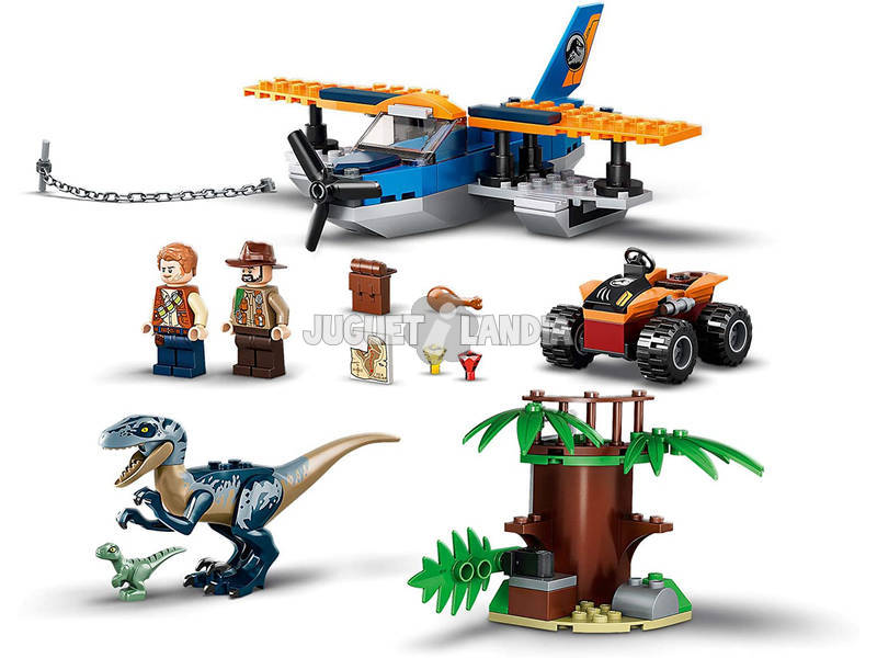 Lego Jurassic World Velociraptor: Missione di Salvataggio nel Biplano 75942