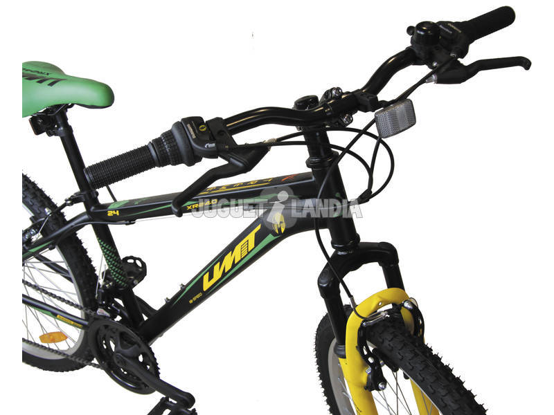 Bicicleta XR-240 Negra y Verde con Cambio Shimano 18v y Suspension Delantera Umit 2470CS-74