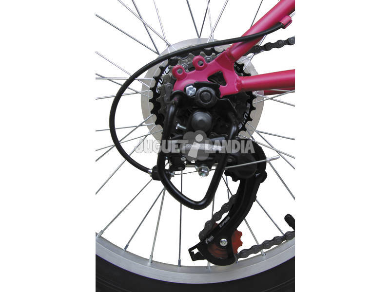 Bicicleta Diana 24 Cor-de-rosa e Branca com Velocidades Shimano 18v e Cesto Umit 2472CS-53