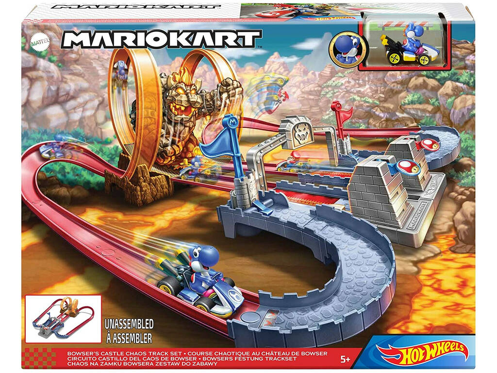 Hot Wheels Mario Kart Pista do Castelo do Caos de Bowser Mattel GNM22