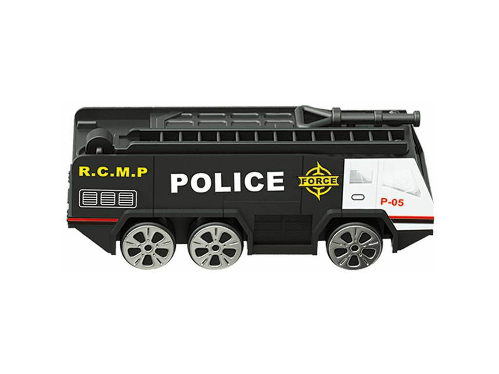 Kofferautoträger-Polizeiflugzeug mit 3 Fahrzeugen und Zubehör