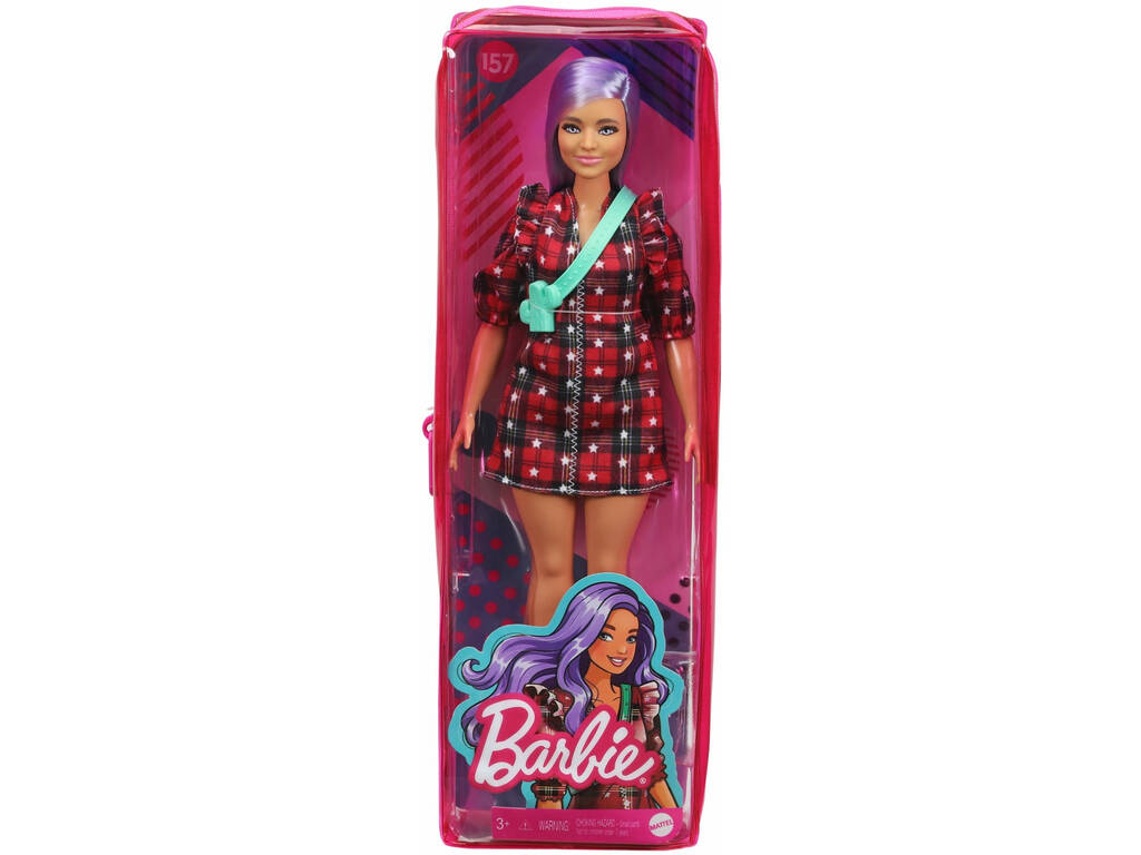 Barbie Fashionista Vestido Cuadros Mattel GRB49