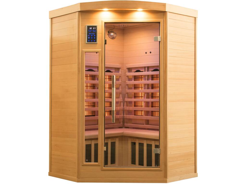 Sauna a infrarossi angolare Apollon 2C da 2 posti 190x120x120 cm