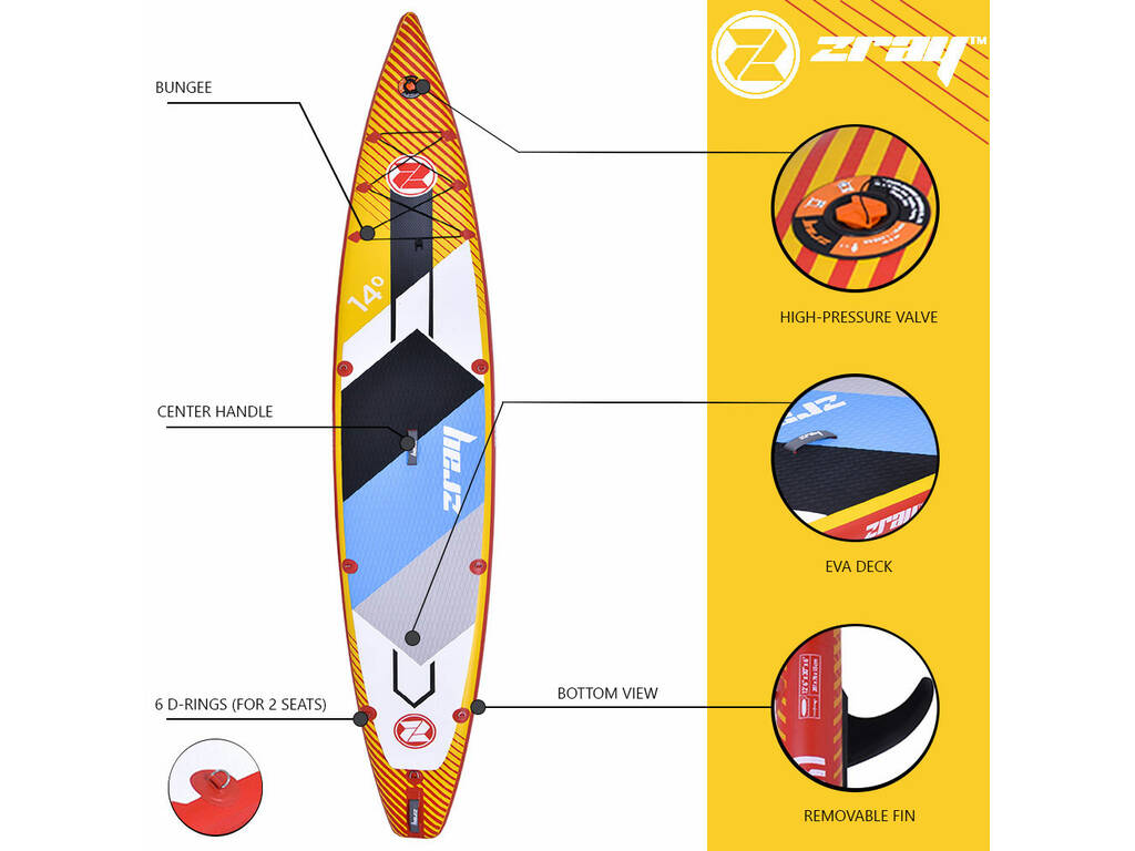 Tavola da Paddle Surf gonfiabile Zray SUP Rapid da 426x71x15 cm