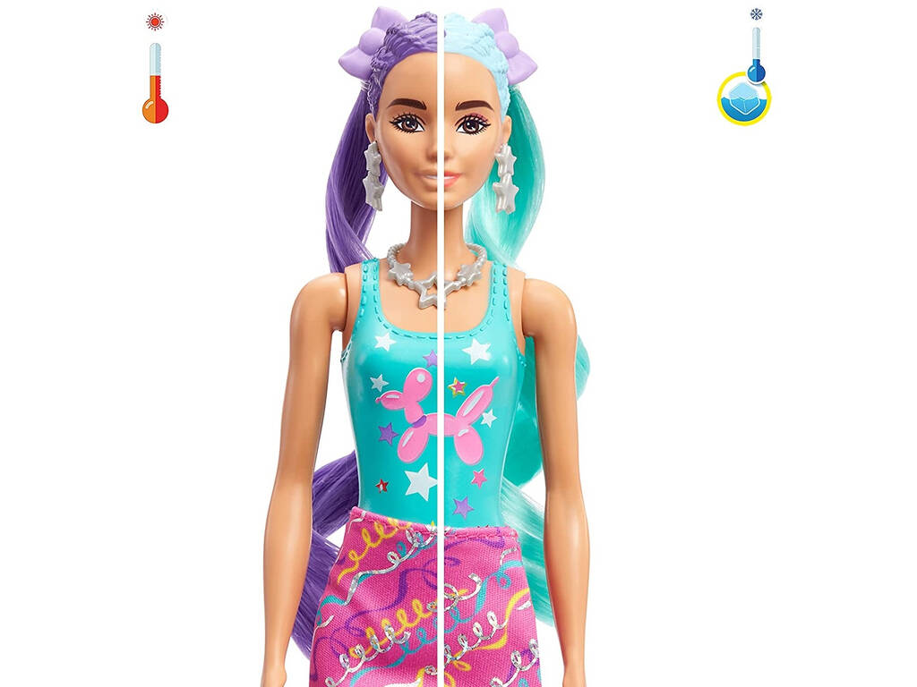 Barbie Muñeca Color Reveal Peinados Globos Mattel HBG41