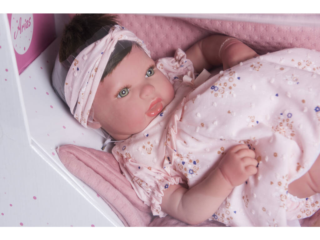 Puppe Reborn Esther 45 cm. Mit Decke, Plüsch und Multiusos-Tasche Arias 98083