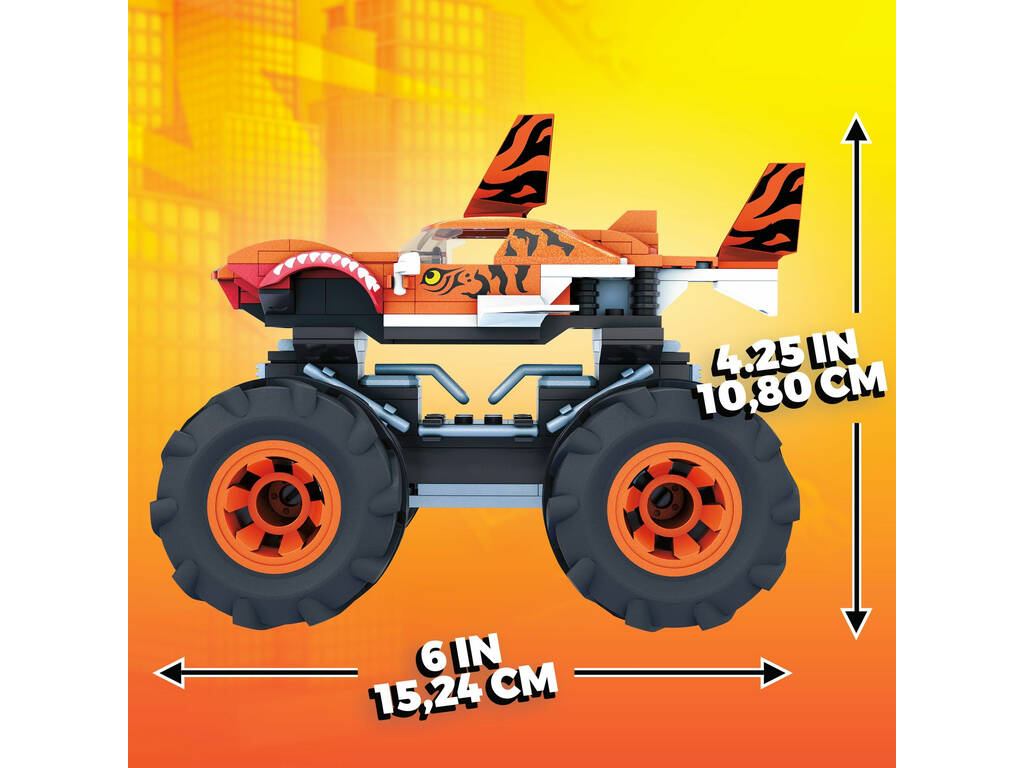 Mega Construx Hot Wheels Monster Trucks Tiger Shark Mattel Gvm Juguetilandia