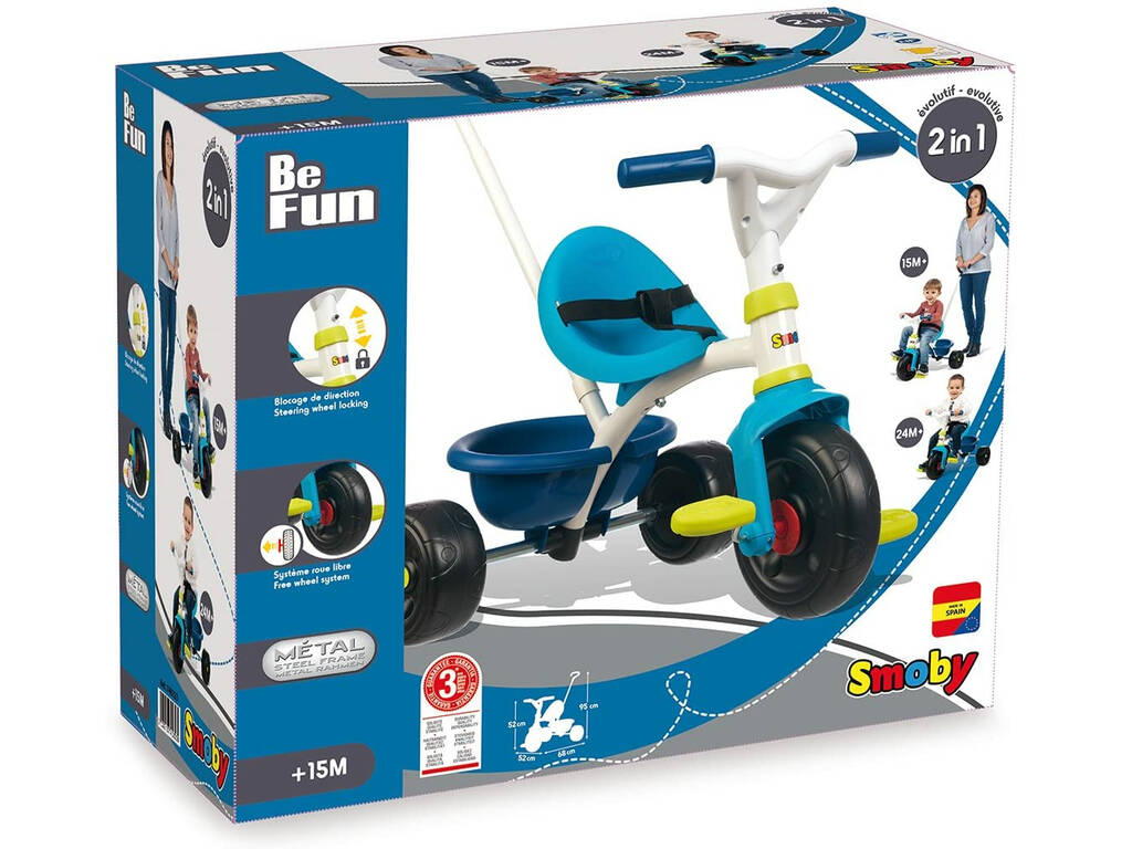 Triciclo Be Fun Blu Smoby 740323