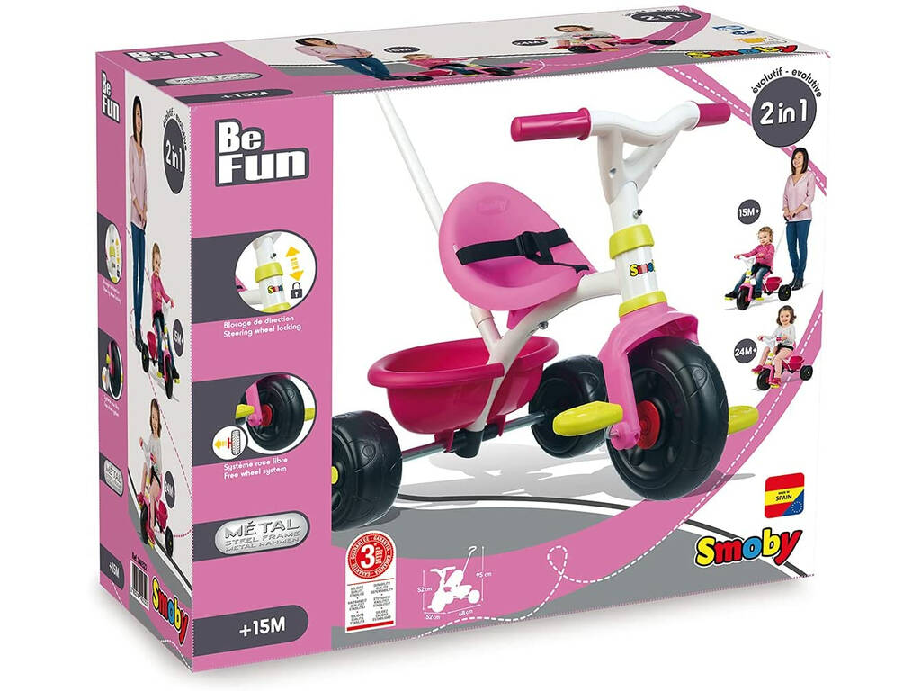 Triciclo Be Fun Rosa Smoby 740322