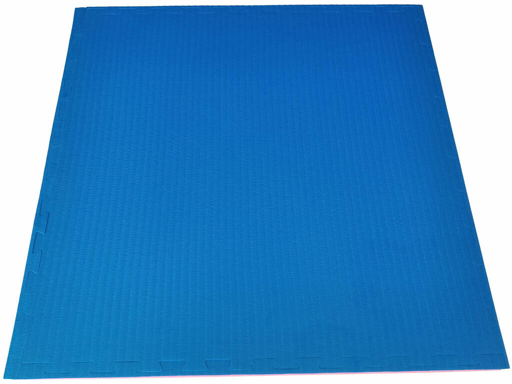 Judo-Bodenplatte 102x102x4 cm Rot Blau Härte 40°