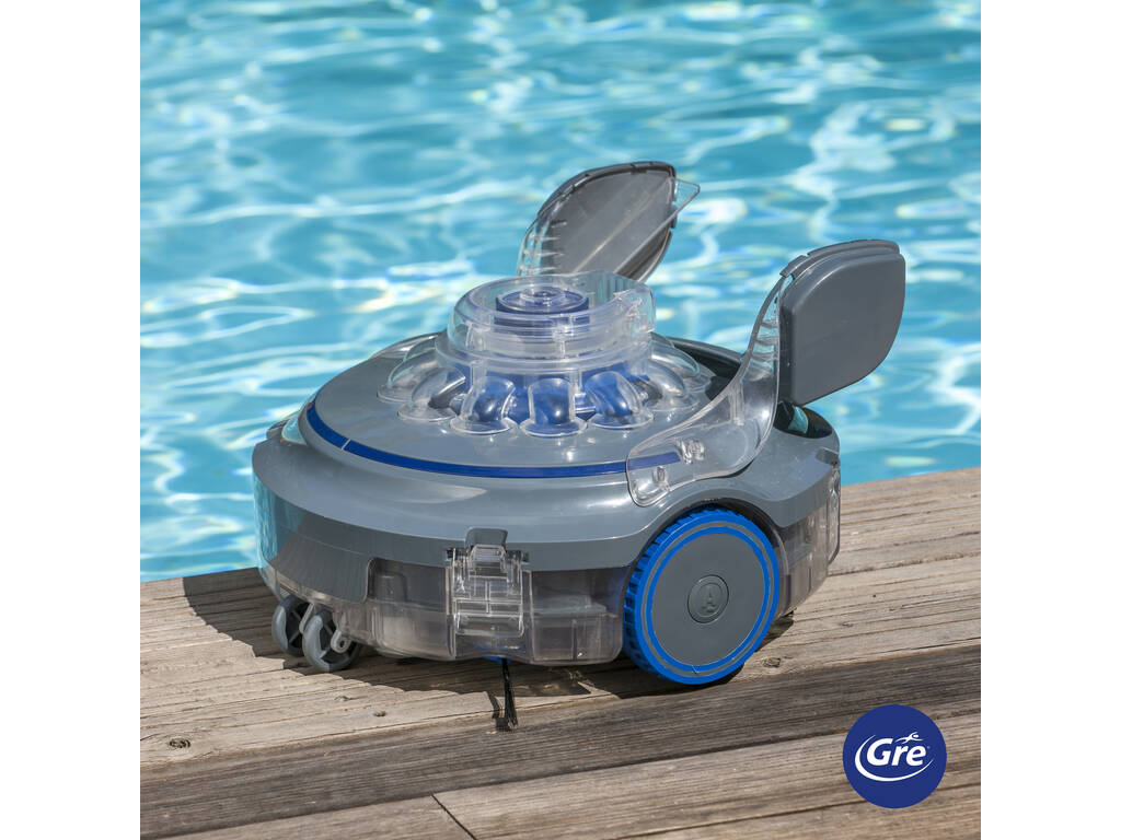 Piscina Oval de Madeira Grenade 2 de 436x336x117 cm. + Robot aspirador de piscinas a bateria grátis