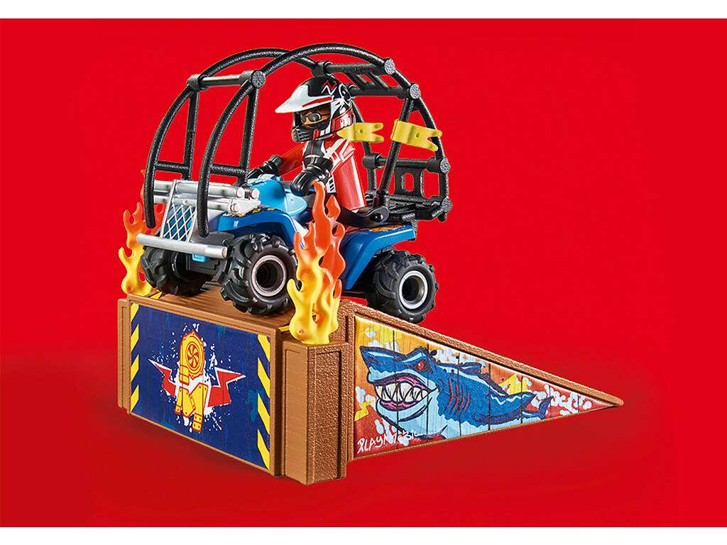 Playmobil Starter Pack Stunt Show Quad con Rampa de Fuego 70820