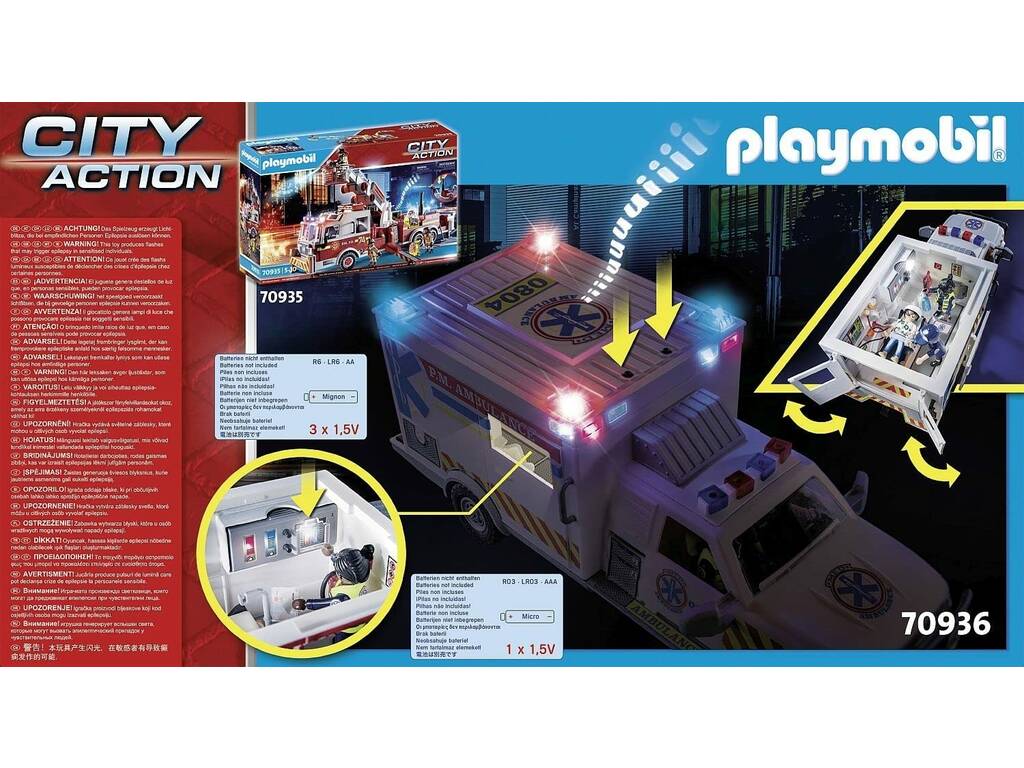 Playmobil Vehículo de Rescate US Ambulance 70936