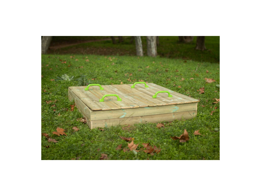 Oben Recheckiger Holz Sandkasten mit Deckel Masgames MA600092