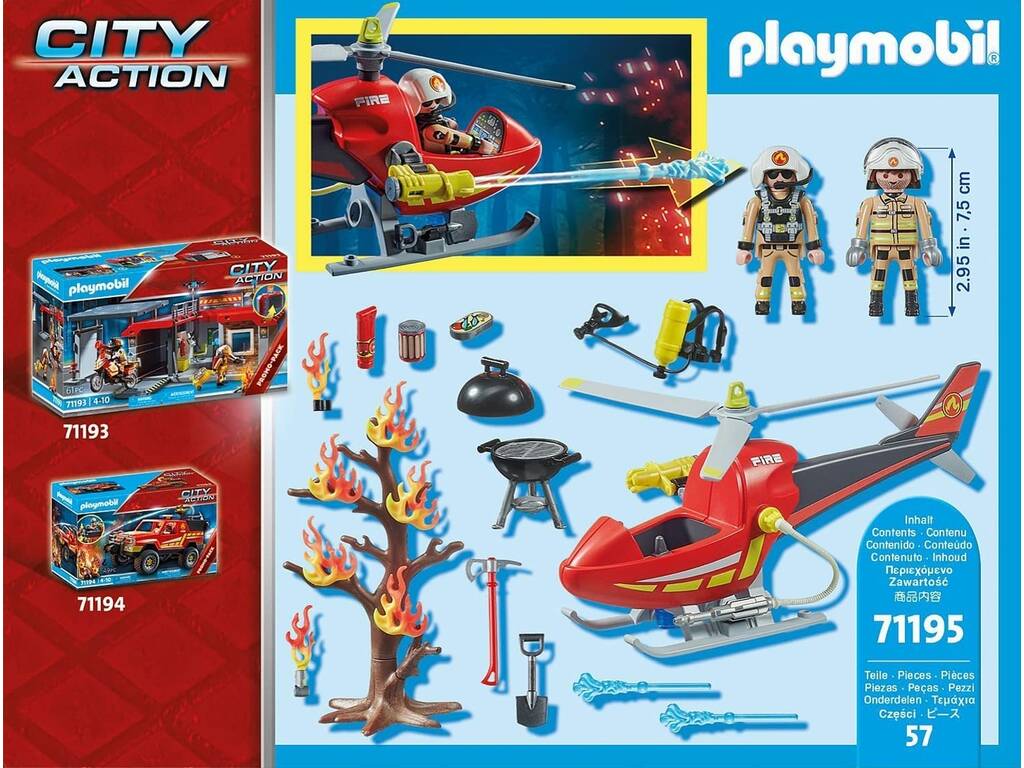 Playmobil Helicóptero de Bombeiros 71195