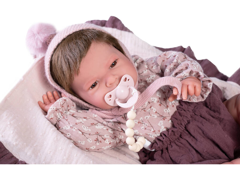 Puppe Sweet Reborn Lea Mit Purple Decke 42 cm. Antonio Juan 80217