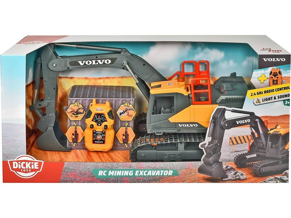 Radio Control Excavadora Volvo Luz y Sonido 60 cm. Simba 203729018