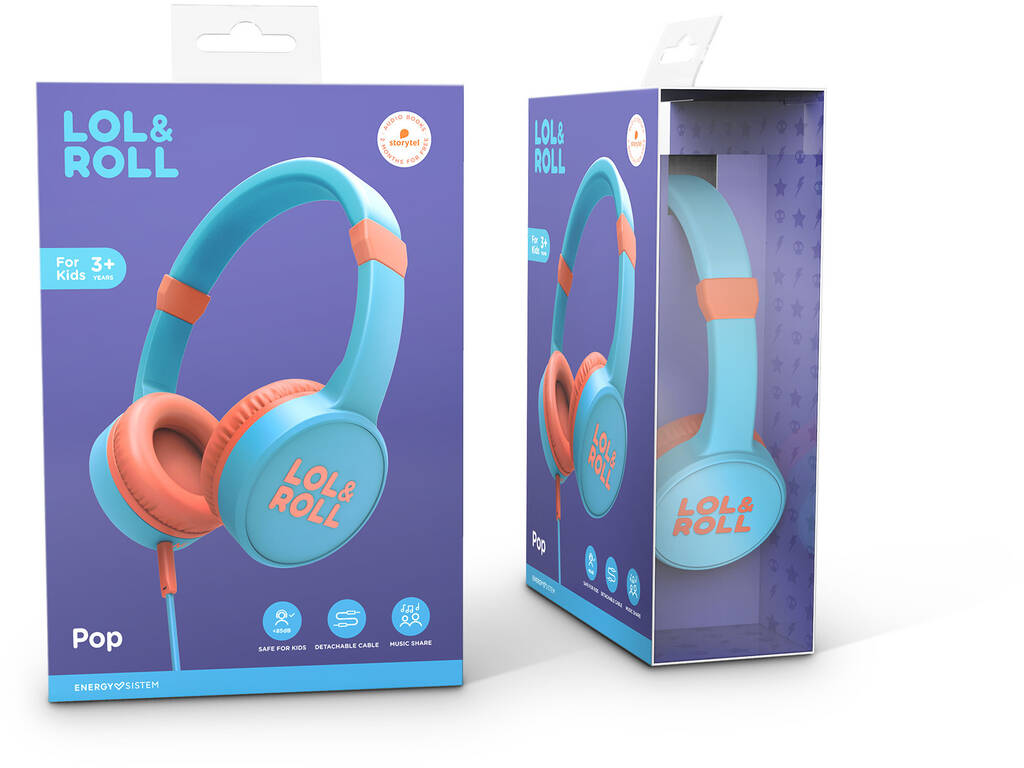 Auricolari Lol&Roll Pop Kids Headphones Blue Energy Sistem 45116