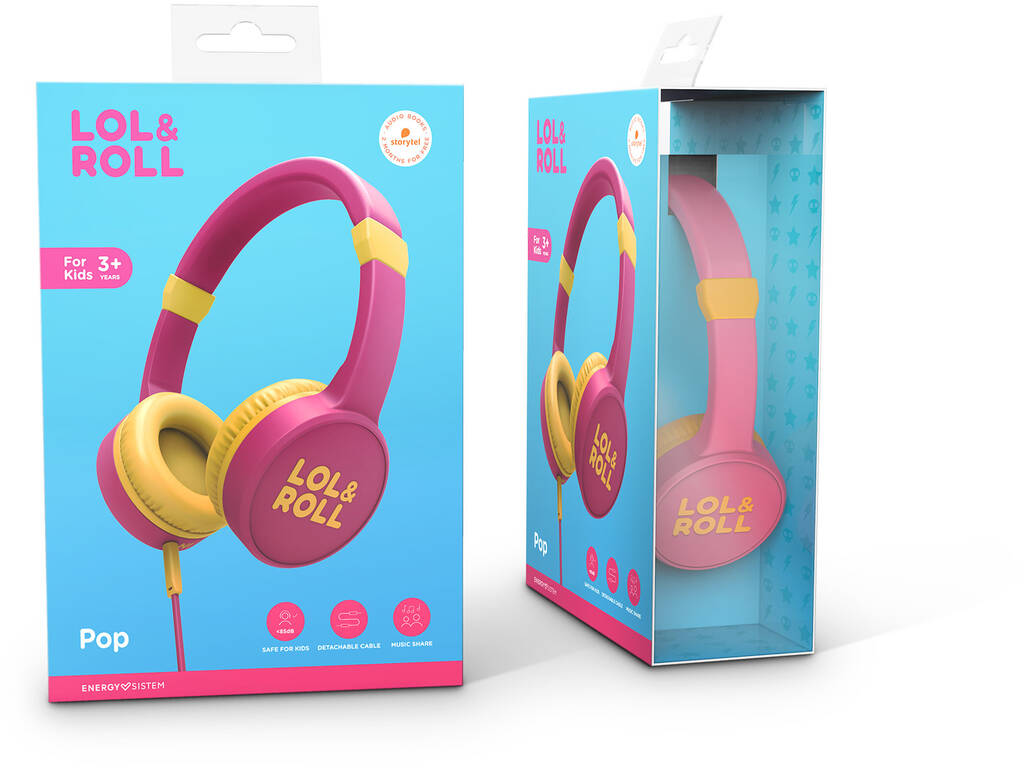 Auricolari Lol&Roll Pop Kids Headphones Pink Energy Sistem 45187