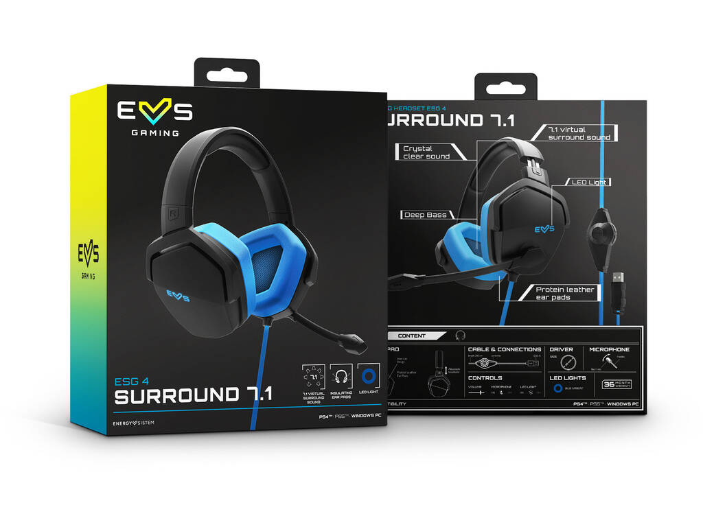 Auriculares Gaming Headset ESG 4 Surround 7.1 Blue Energy Sistem 45319