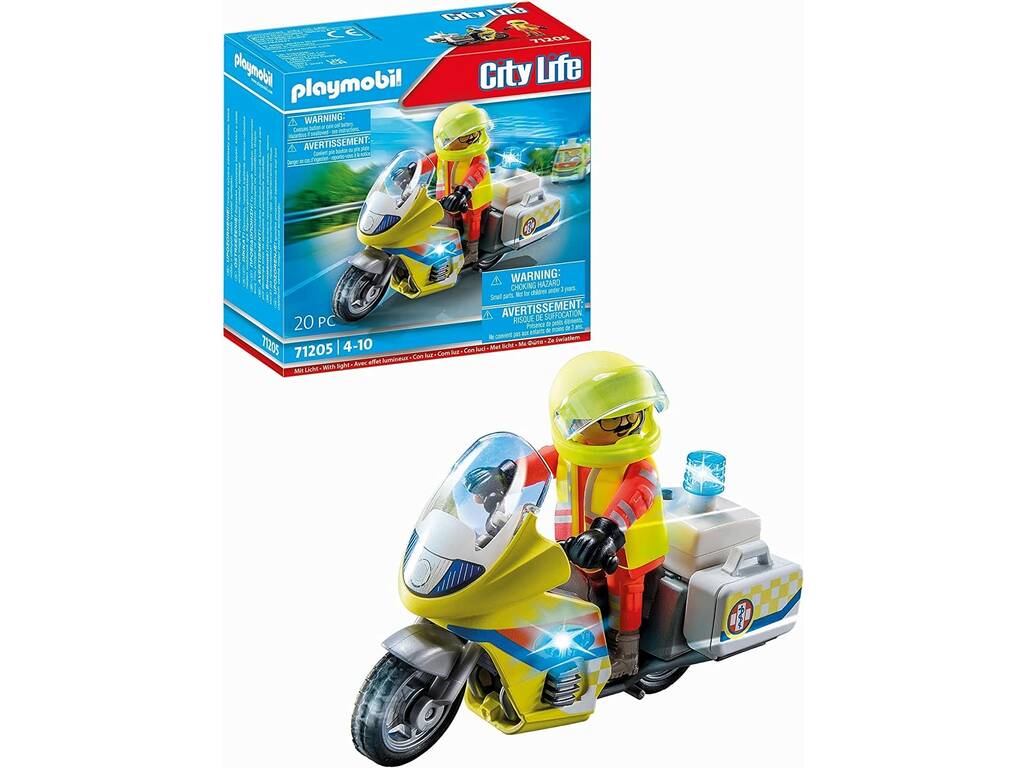 Playmobil City Life Moto d'urgence avec gyrophare 71205