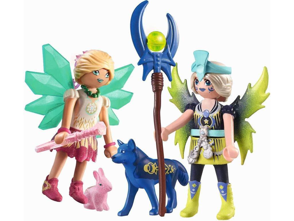 Playmobil Adventures Of Ayuma Crystal and Moon Fairy with Soul Animals 71236