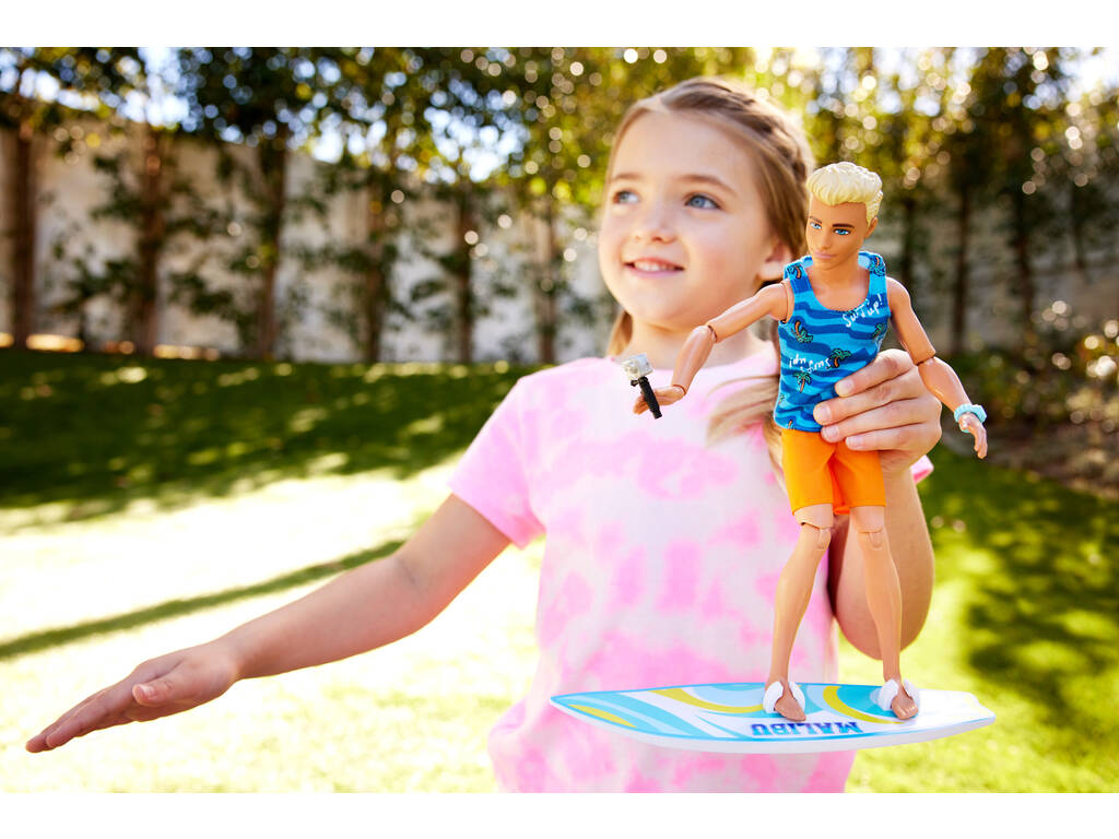 Barbie Pupazzo Ken Surf con Cane e Tavola Mattel HPT50
