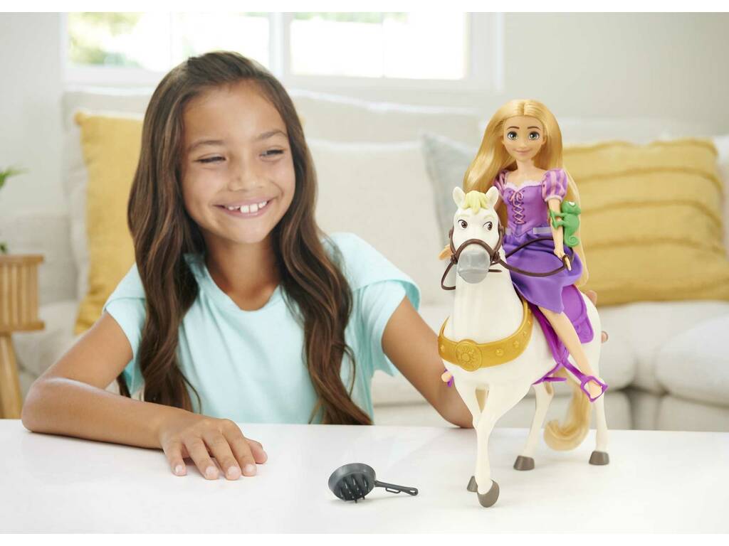 Princesas Disney Boneca Rapunzel e Máximus Mattel HLW23