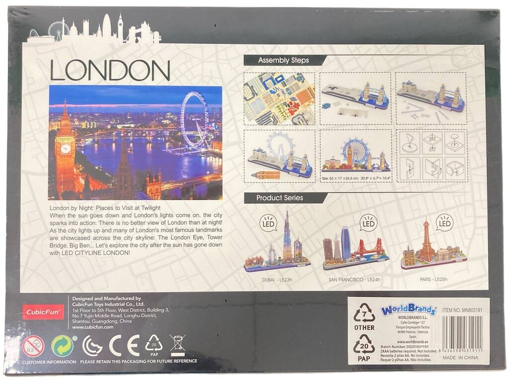 Puzzle 3D City Line Led Londra World Brands MN803191