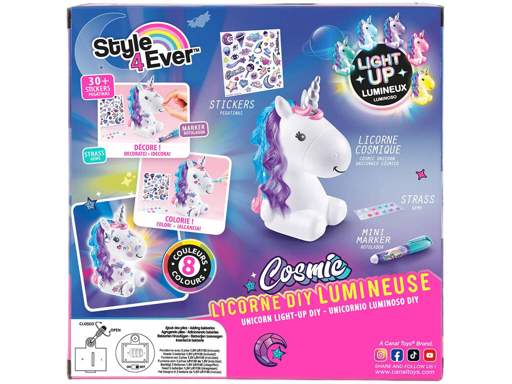 Style 4 Ever Cosmic Unicorn Luz DIY Canal Toys OFG268