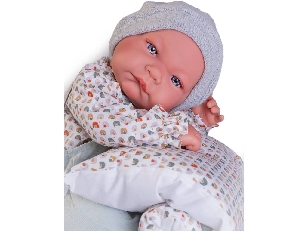 Bambola neonata Nico con Cometa e cuscino 42 cm di Antonio Juan 50394
