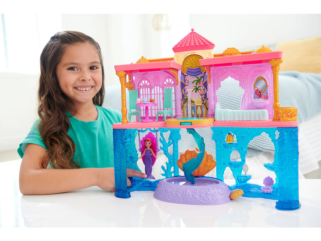 Princesas Disney Mini Ariel Castelo na Tona e Baixo da Água Mattel HLW95