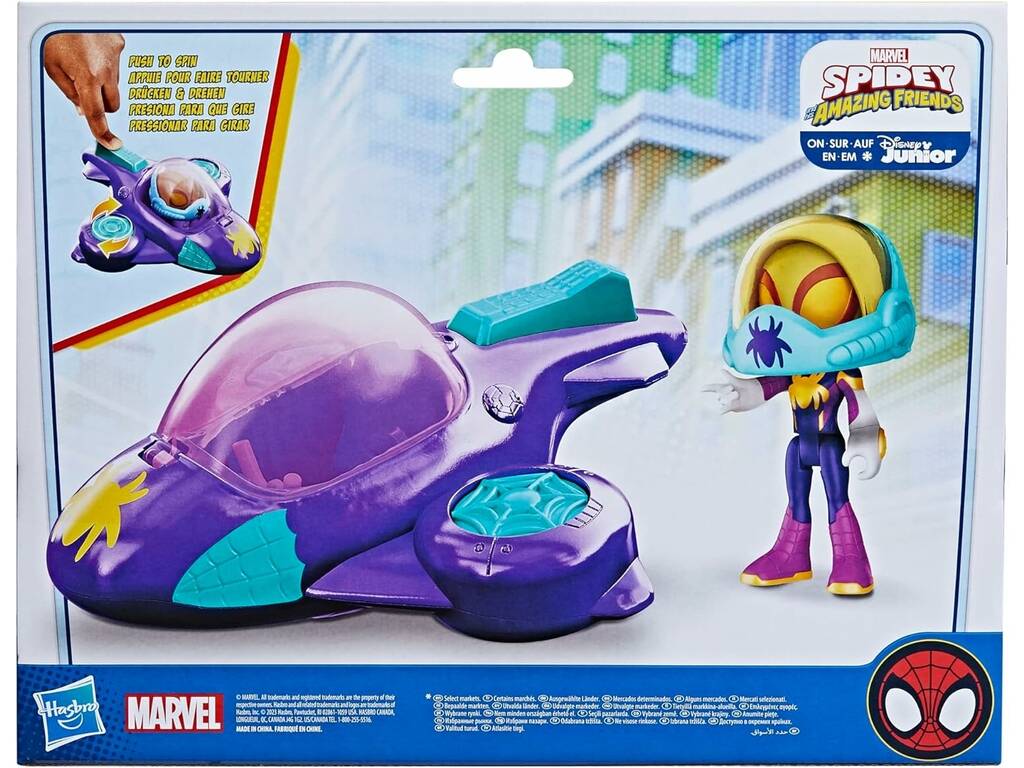 Spidey and his Amazing Friends Muñeco Ghost-Spider con Planeador Hasbro F7254