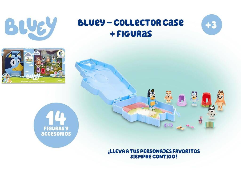 Bluey Porte-documents à collectionner avec figurines Famosa BLY52000