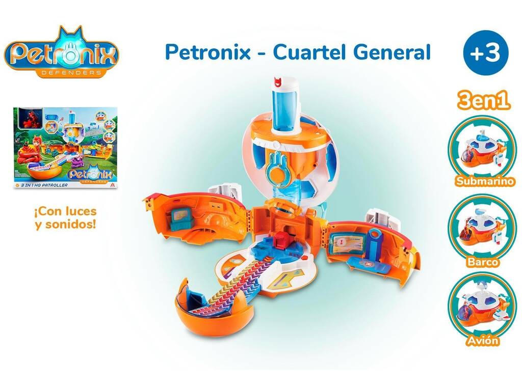 Petronix Cuartel General 3 en 1 con Figura y Vehículo Famosa PET07000