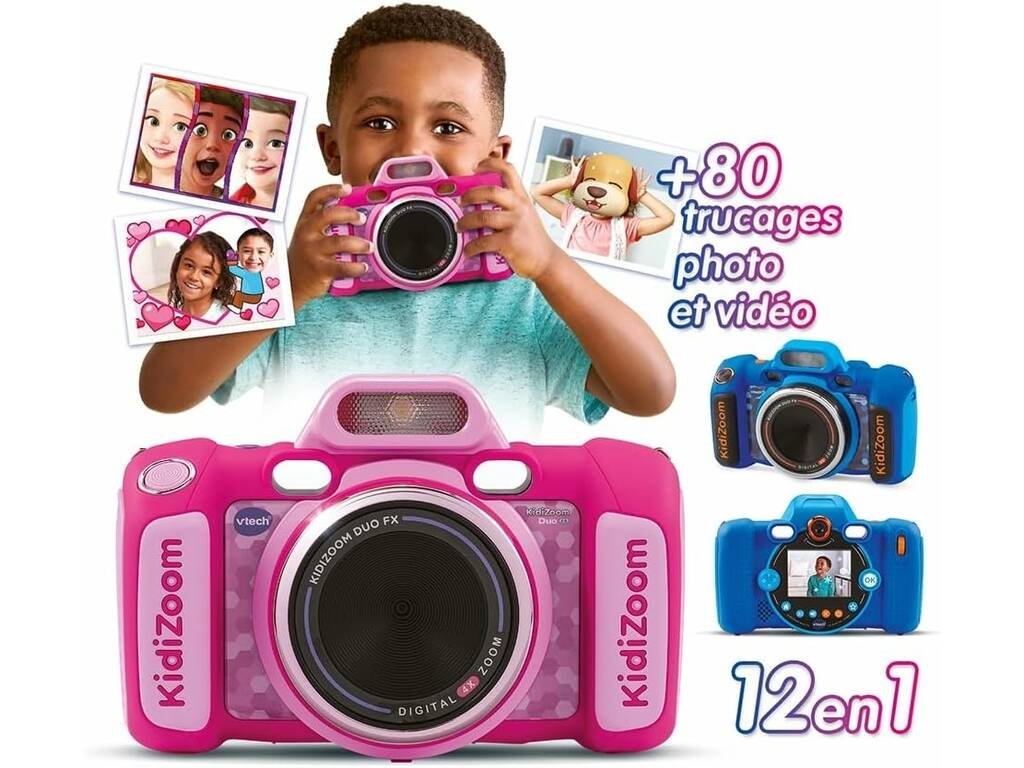 VTech - Kidizoom Duo FX rosa, Cámara de fotos infantil para niños