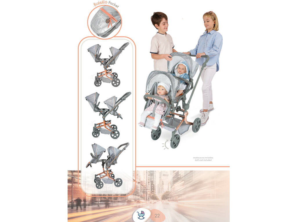 Cityx DeCuevas Multiposition Folding Twin Kinderwagen DeCuevas 90877