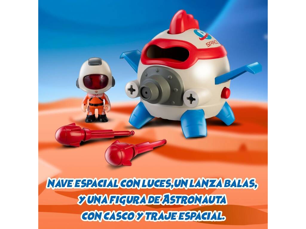 Pinypon Action Space Academy Figure et vaisseau spatial avec lumière Famosa PNC53000