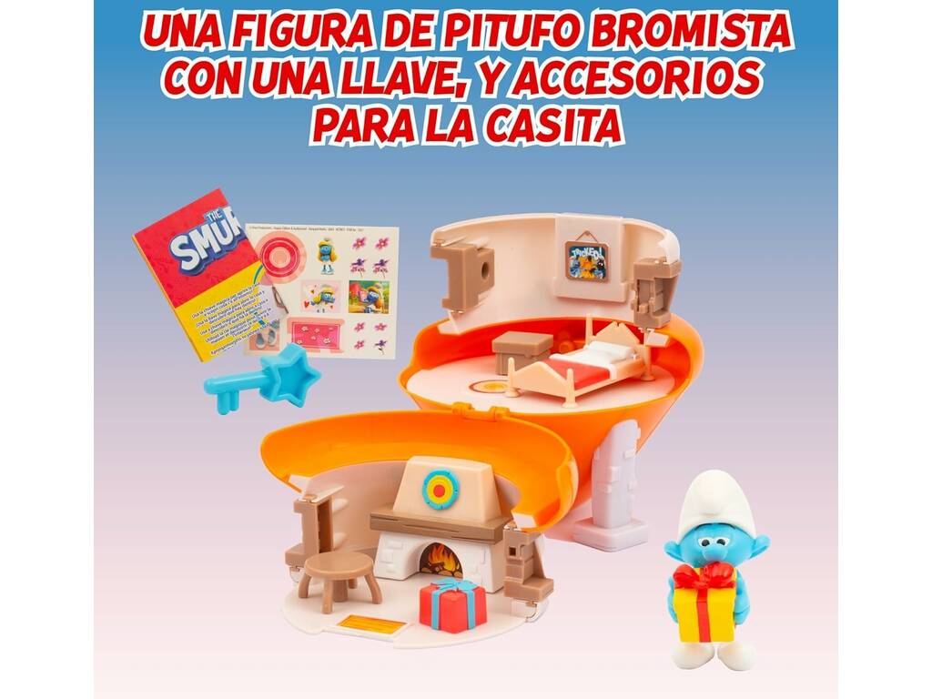 Smurfs Playset Casinha com Figura e Chave Mágica Famosa PUF20000