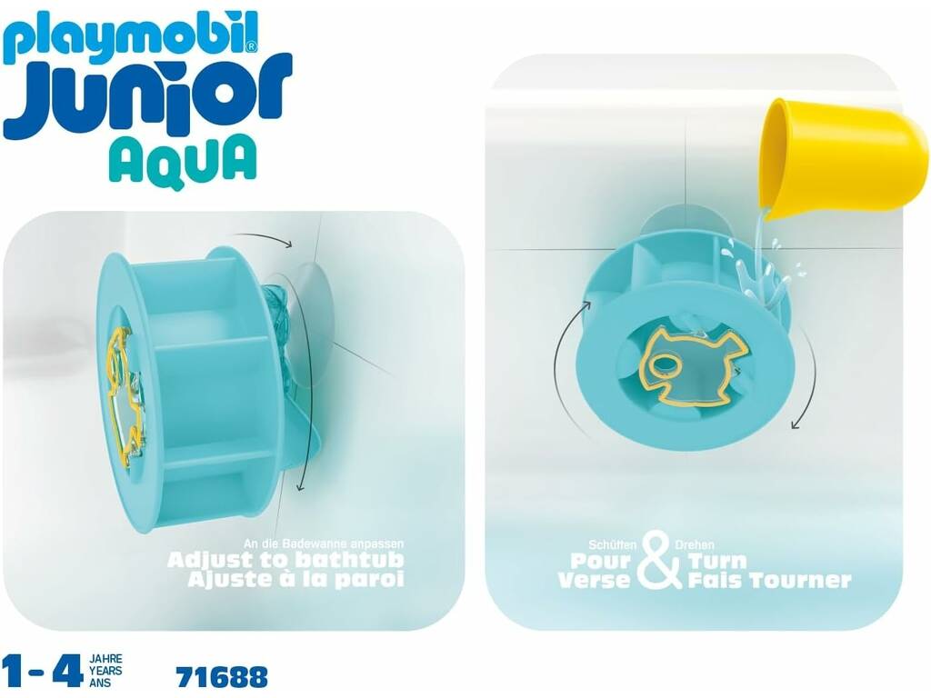 Playmobil Junior Aqua Roda d'Água com Bebê Tubarão 71688