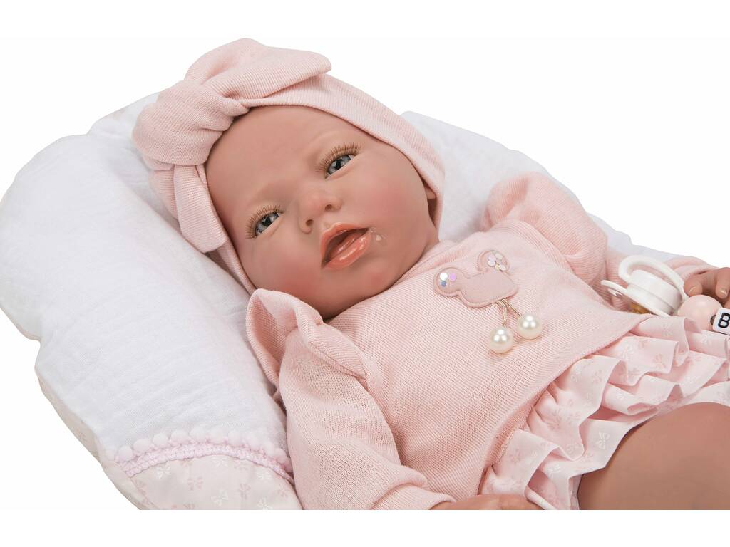 Muñeca Bebé Reborn Alba Rosa 40 cm. con Cojín Arias 98121