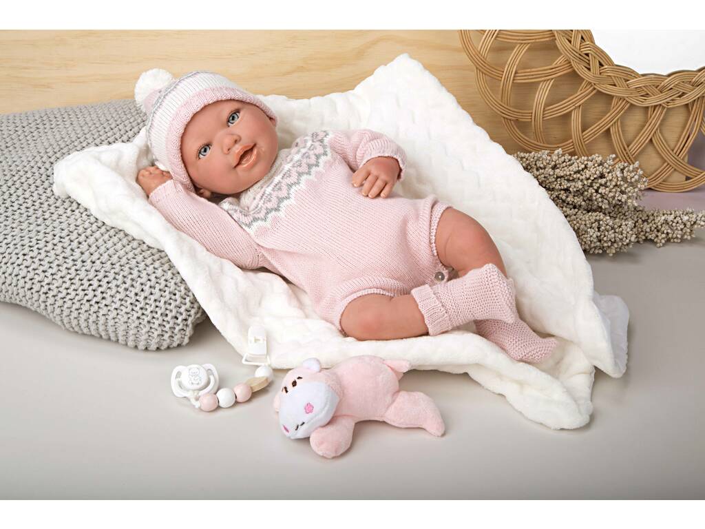 Bambola Reborn 45 cm. Anais con coperta e peluche Arias 98152