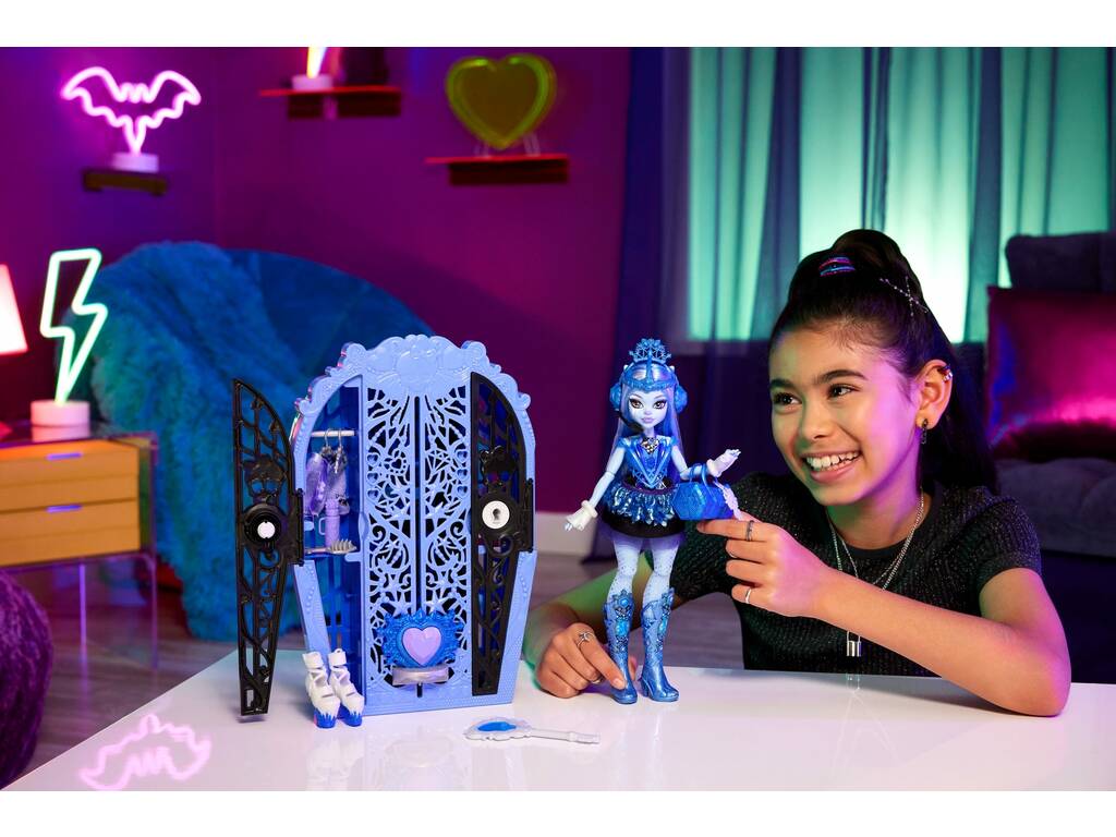 Monster High Skulltimate Secrets Puppe Abbey Bominable mit Schrank von Mattel HXH87