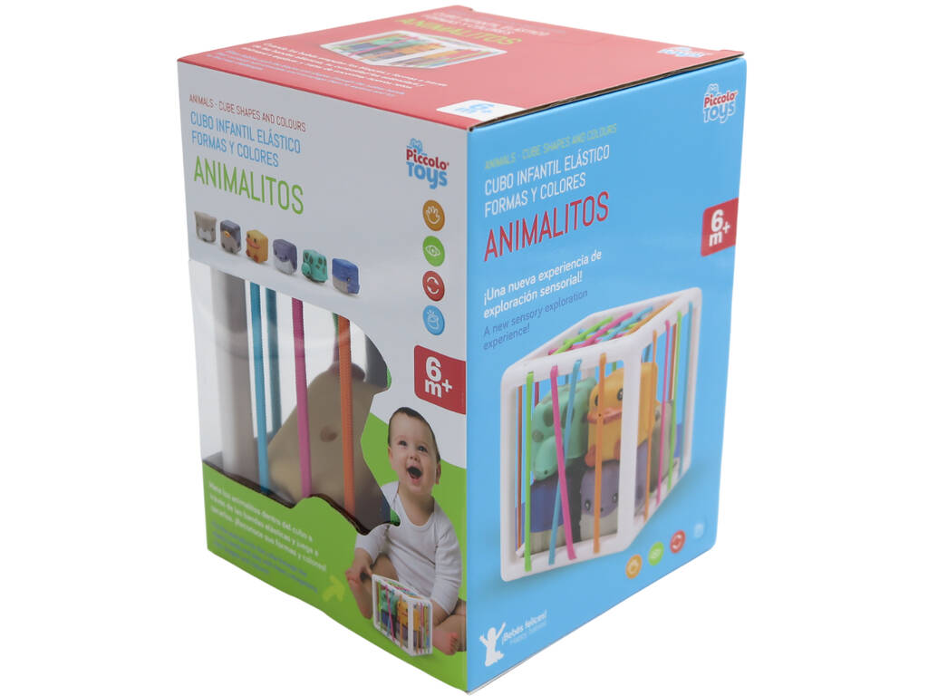 Cube élastique pour enfants Formes et couleurs Animaux carrés